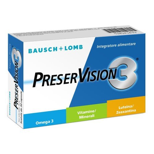PRESERVISION 3 INTEGRAT 30CPR - con vitamine e sali minerali antiossidanti, luteina, zeaxantina ed acidi grassi omega-3 per mantenere la salute dell'occhio