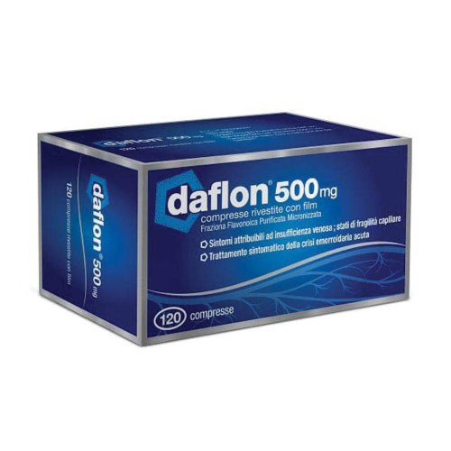 DAFLON 120 COMPRESSE RIVESTITE 500MG - Integratore insufficienza venosa ed emorroidi - CONFEZIONE ORIGINALE ITALIANA