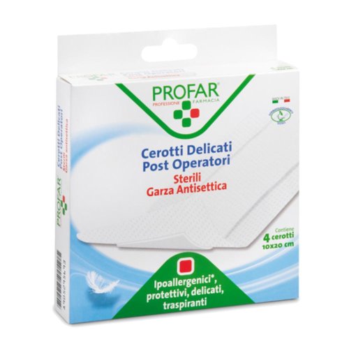 PROFAR MEDICAZIONE P-OP STERILE GARZA A/ADER 10X20CM 4PZ