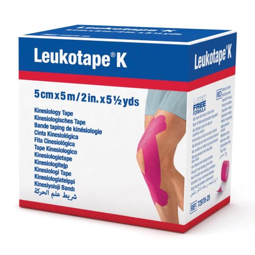 LEUKOTAPE K 5X500CM MEDIA ROSA