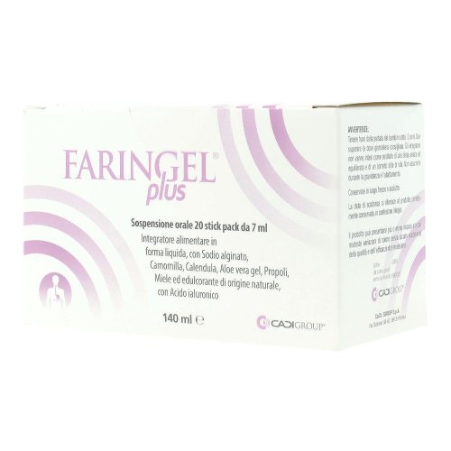 FARINGEL PLUS 20STICK PACK 7ML - Integratore che allevia i disturbi che colpiscono lo stomaco come acidità, bruciore e infiammazione