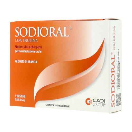 SODIORAL INULINA 8BUST - Integratore per reintegrare le perdite di acqua e sali minerali in caso di diarrea acuta, ipersudorazione, vomito o attività sportiva