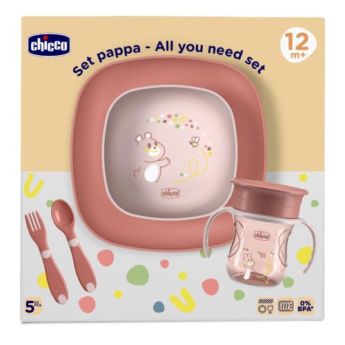 CHICCO SET PAPPA ROSA     12M+       ROS