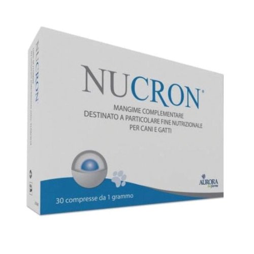 NUCRON 30CPR - Integratore per cani e gatti, formulato per ripristinare e mantenere l'equilibrio della flora batterica intestinale