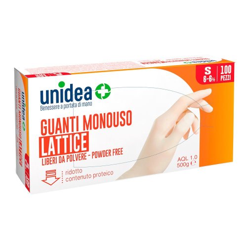 UNIDEA GUANTI S/POLV LAT  S      100 PZ