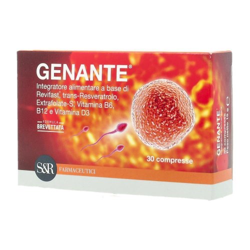 GENANTE 30 COMPRESSE - integratore per la Fertilità a base di Resveratrolo, Vitamina B6, B12, D e Acido folico