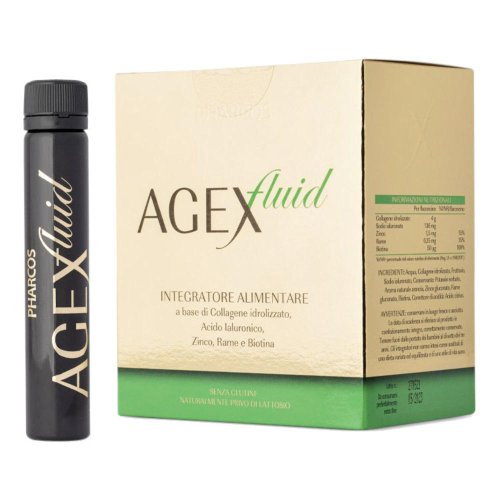 BIONATIVA AGEX FLUID PHARCOS 15F 25ML - Integratore di Collagene e Acido Ialuronico 15 Fiale x 25 ml BIONATIVA AGEX FLUID PHARCOS 15F 25ML - Integratore di Collagene e Acido Ialuronico 15 Fiale x 25 ml