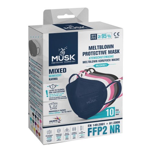 MASCHERINA FFP2 NERA MUSK 10PZ